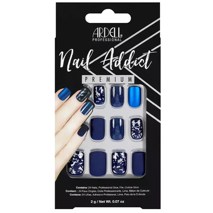 Ardell Nail Addict Unghie Finte Blu Opaco - Set Completo
