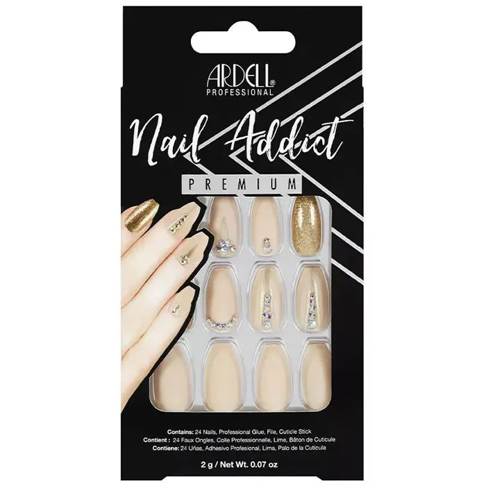 Ardell Nail Addict Unghie Finte Nude con Strass