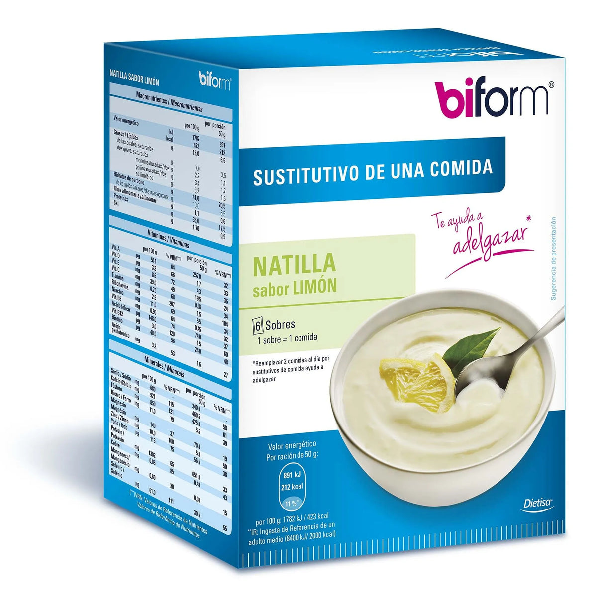 Biform Natillas Limone 6 Sobres - Integratore Dimagrante