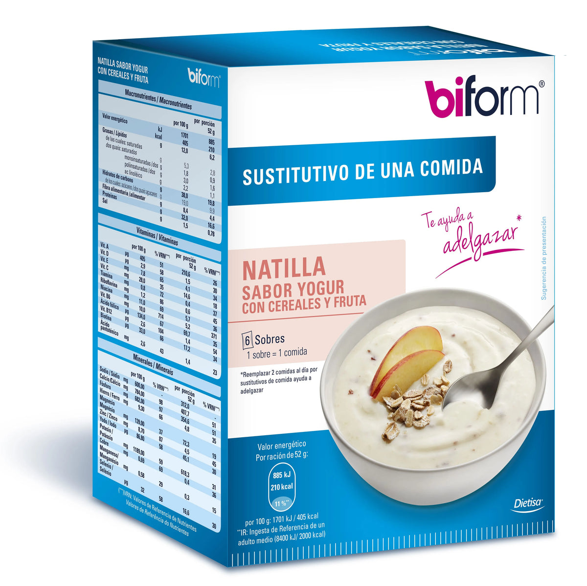 Biform Natillas Yogurt Cereali 6 Sobres - Integratore Dimagrante