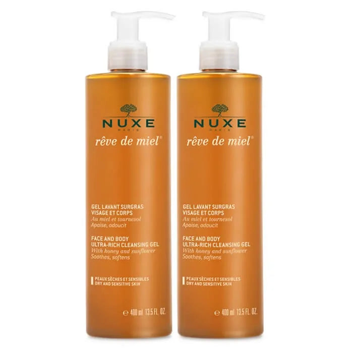Nuxe Rêve De Miel  Gel Detergente Viso E Corpo 2x400ml