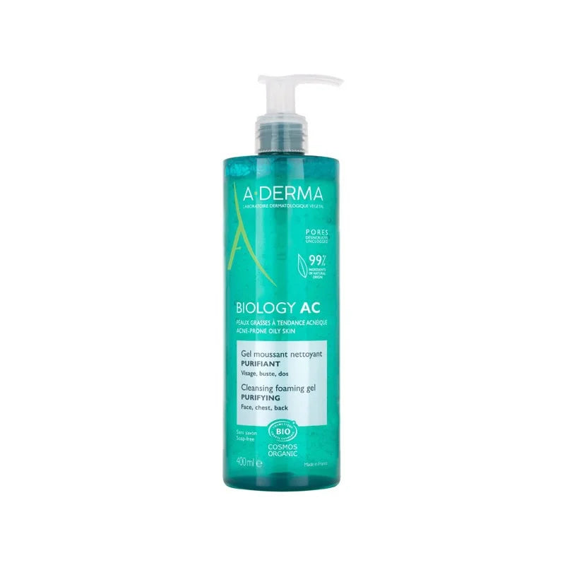 A-derma Gel Detergente Purificante Biology AC 400 ml