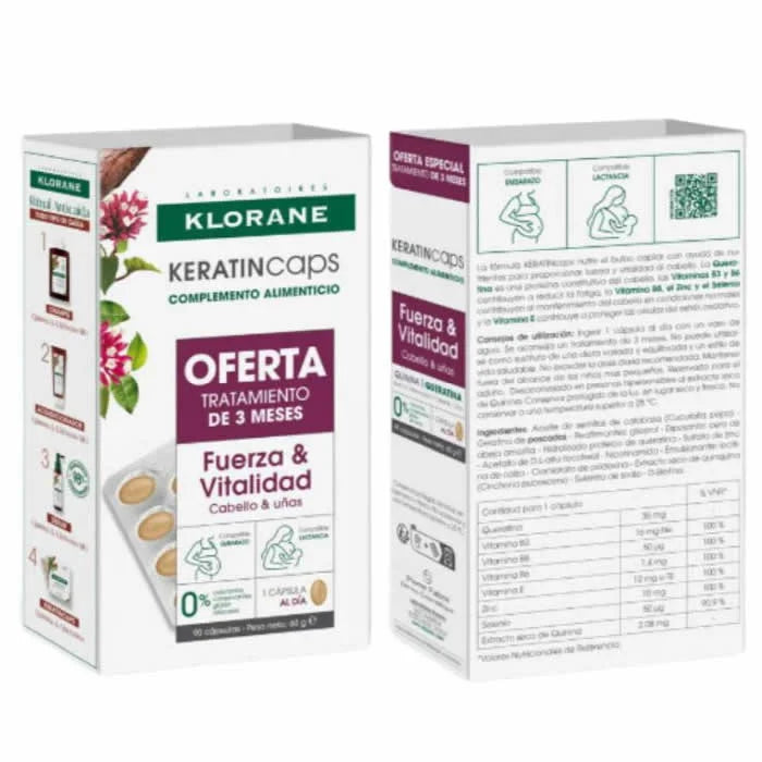 Klorane KeratinCaps Forza e vitalità 3x30 capsule