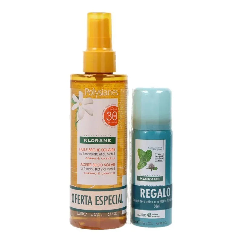 Klorane Polysianes Olio Secco Solare Spf30 200ml Set 2 Pezzi