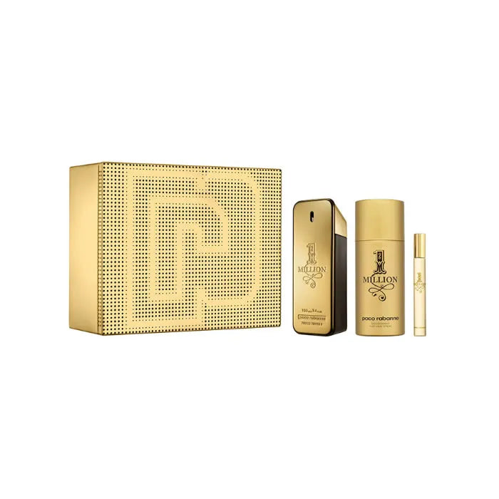 Paco Rabanne 1 Million Eau De Toilette Spray 100ml Set 3 Parti