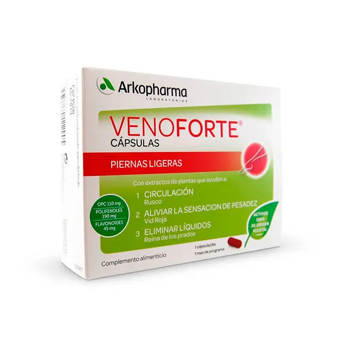 Arkopharma Venoforte 30 Capsule - Integratore per Gambe Leggere
