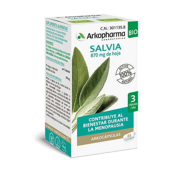 Arkopharma Arkocapsulas Salvia 45 Capsule - Benessere Naturale
