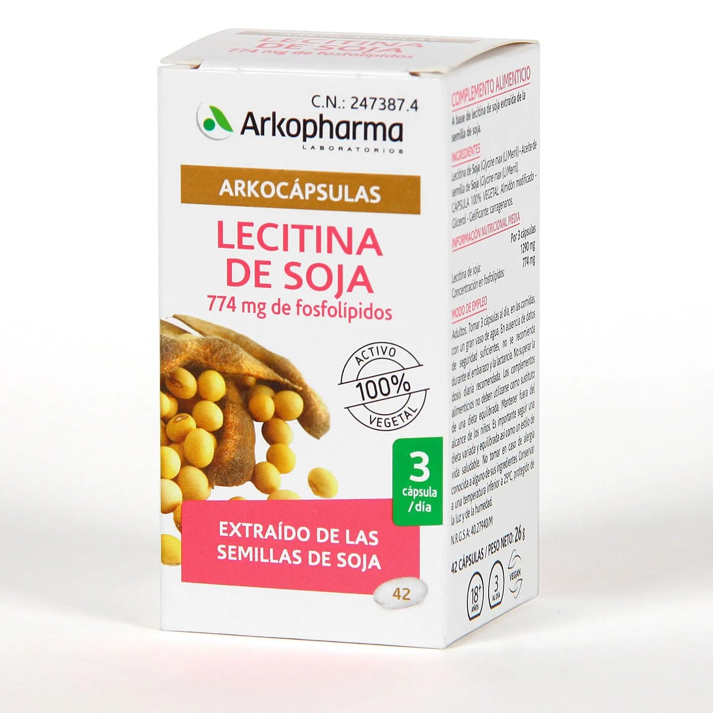Arkopharma Lecitina di Soia Arkocapsulas 42 Capsule