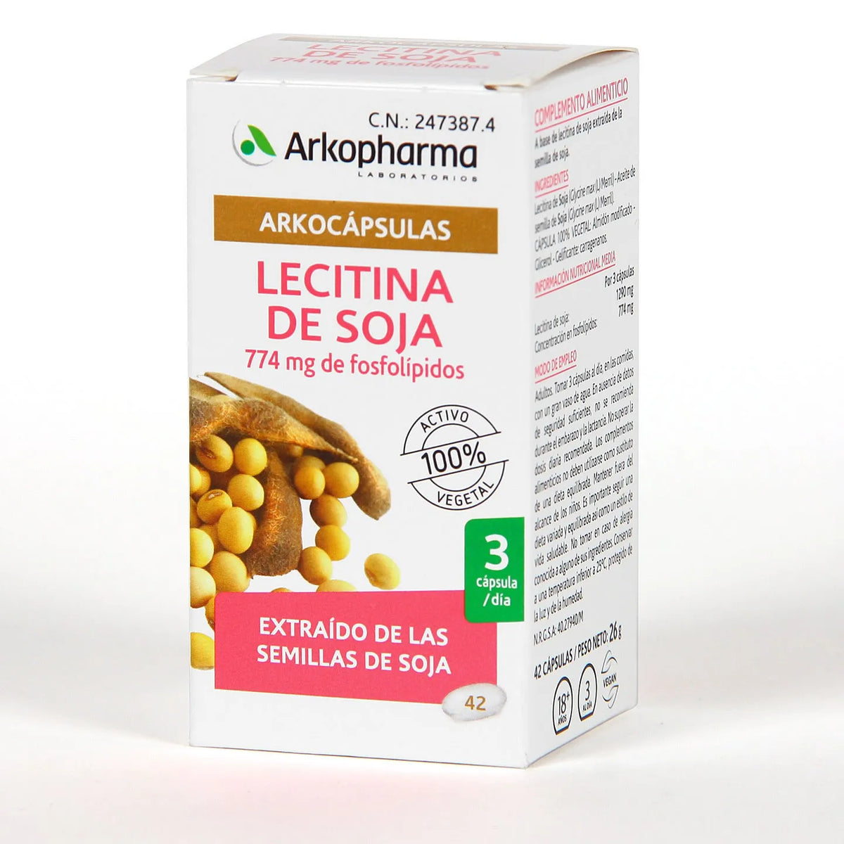 Arkopharma Lecitina di Soia Arkocapsulas 42 Capsule