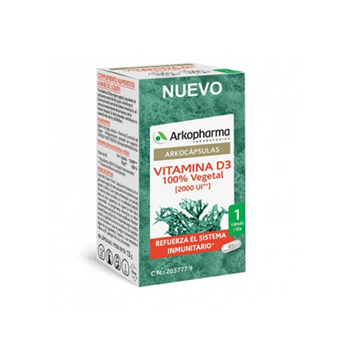 Arkopharma Vitamina D3 45 Capsule - Ossa e Denti Forti