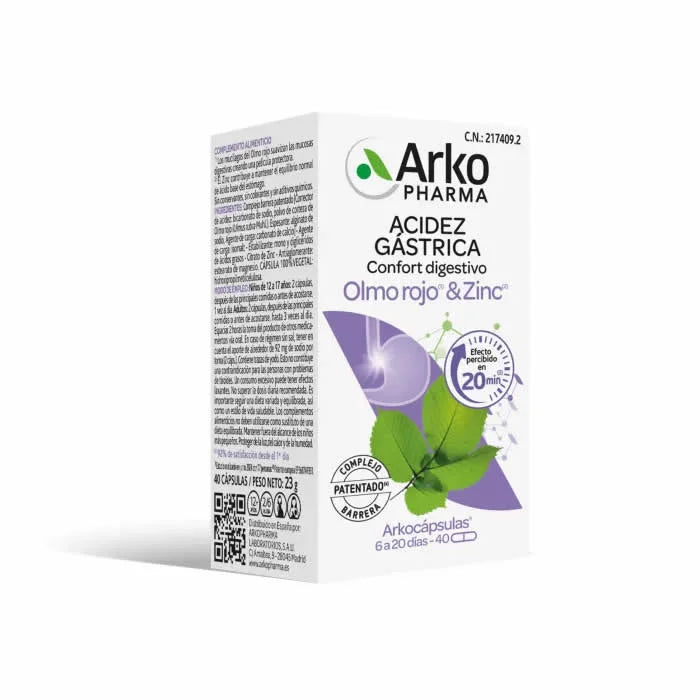 Arkopharma Benessere Digestivo Olmo Scivoloso e Zinco 40 Capsule