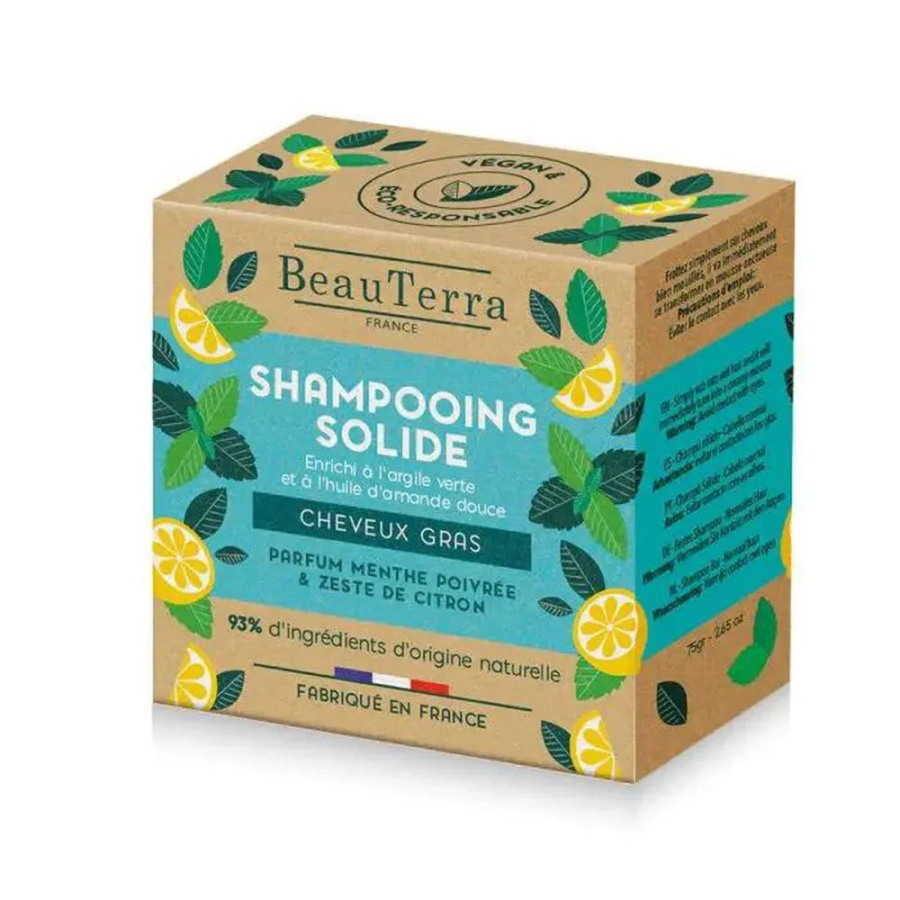 Beauterra Shampoo Solido Menta e Scorza di Limone 75 g