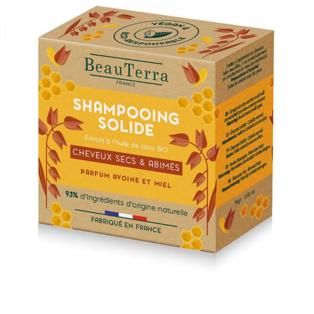 Beauterra Shampoo Solido Avena e Miele 75 g