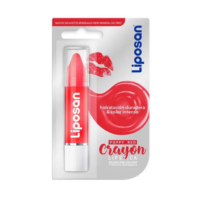 Liposan Crayon Lip Balm With Color Poppy Red