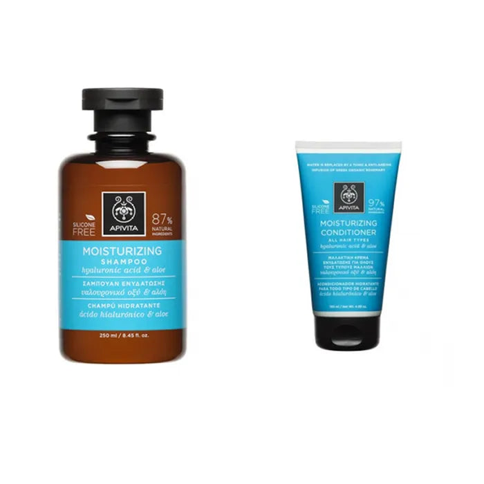 Apivita Set Shampoo e Balsamo Aloe Acido Ialuronico
