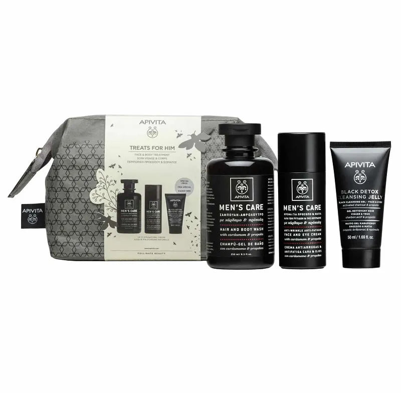Apivita Man Set Cura Viso e Corpo 3 Pezzi