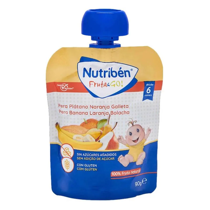 Nutribén Fruit & Go! Pera, Banana, Arancia E Biscotto 90g