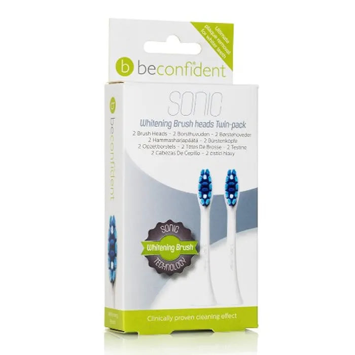 Beconfident Testine di Ricambio Sonic Sbiancanti Bianche 2 Pezzi