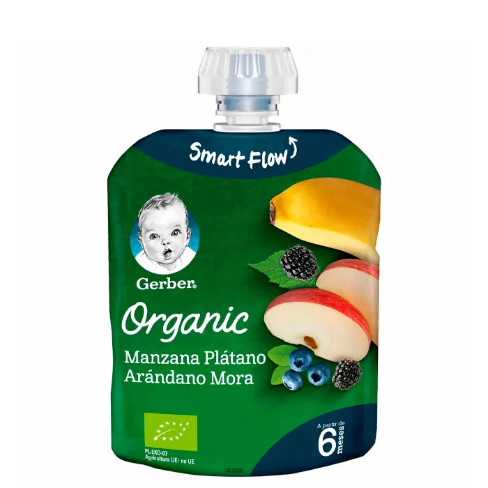 Gerber Organic Mela Banana Mirtillo & Mora 90g