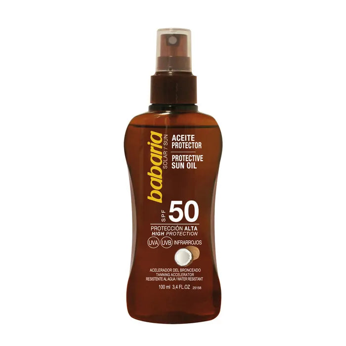 Babaria Olio Solare Protettivo spf 50 con Monoï Tahitiano 100 ml