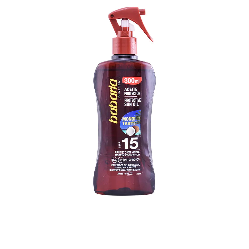 Babaria Olio Solare Protettivo spf 15 con Monoi di Tahiti 300 ml