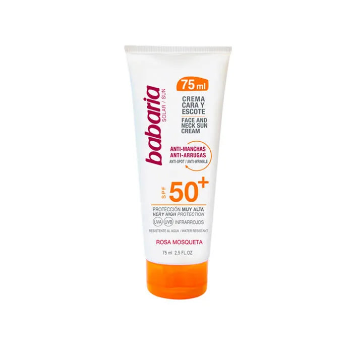 Babaria Face And Neck Sun Cream Anti Spot Wrinkle Spf50 75ml