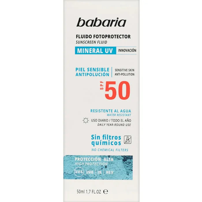 Babaria Sun Mineral Fotoprotettore Fluido Viso spf 50 50 ml