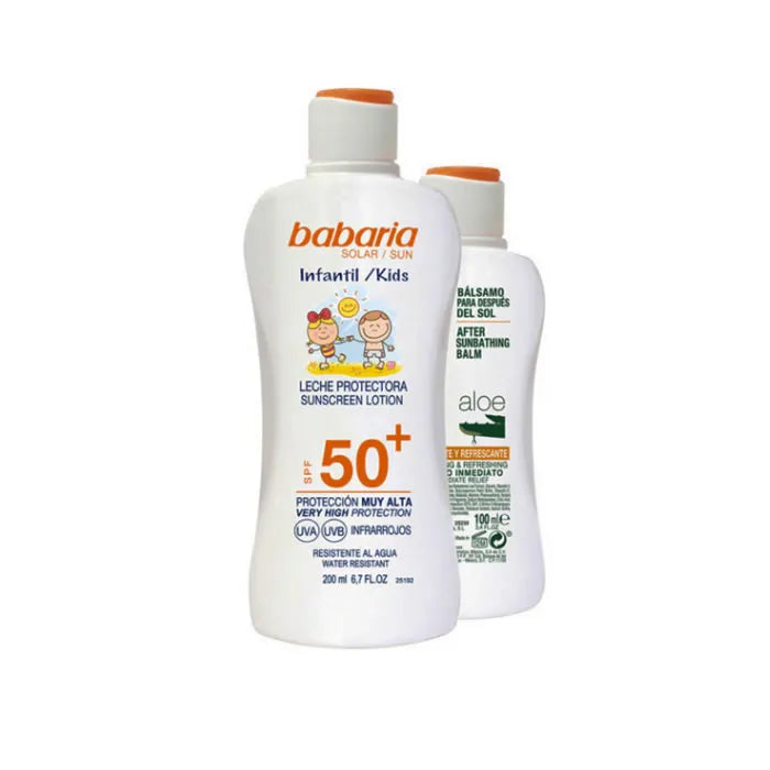 Babaria Sun Kids Lozione Solare Resistente All'acqua spf 50 2x 200 ml