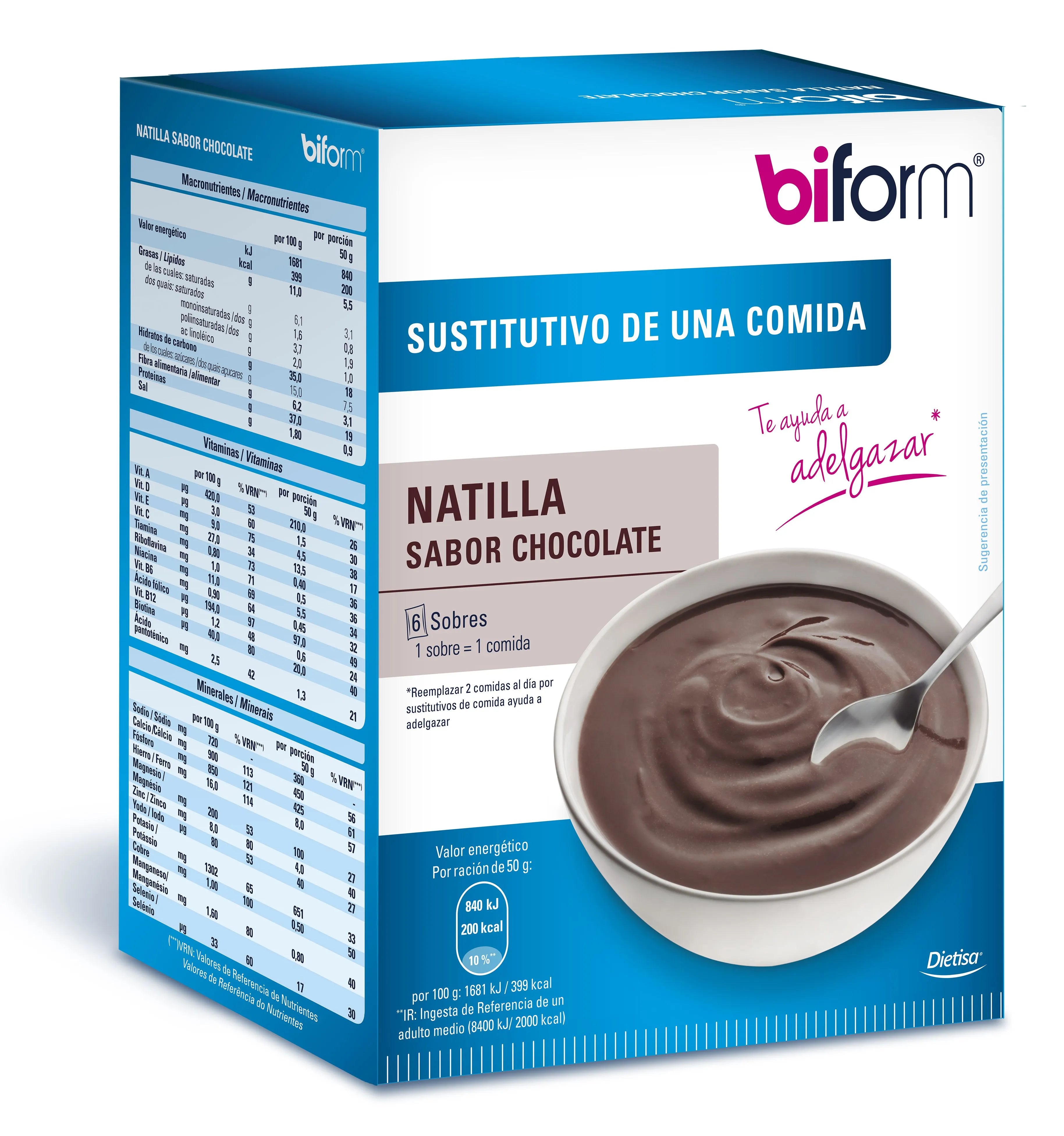Biform Natillas Choco 6 Sobres - Integratore Dimagrante