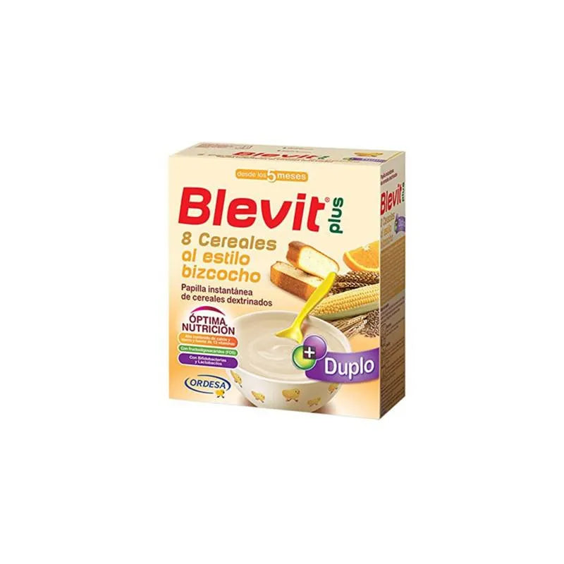 Ordesa Blevit Papilla Plus 8 Cereali Duplo Con Pan Di Spagna e Arancia