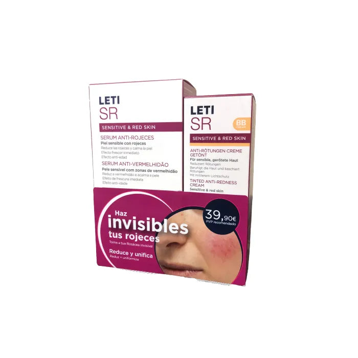 Leti Sr Anti Redness Serum 30ml+Leti Sr BB Cream With Colour Spf20 40ml Set 2 Pezzi