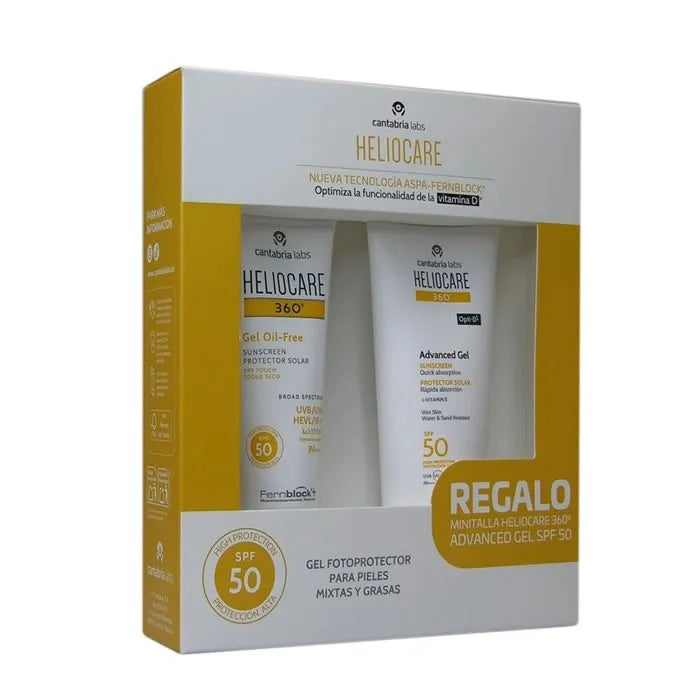 Heliocare 360 Gel Oil Free Dry Touch Viso Spf50 50ml Set 2 Pezzi