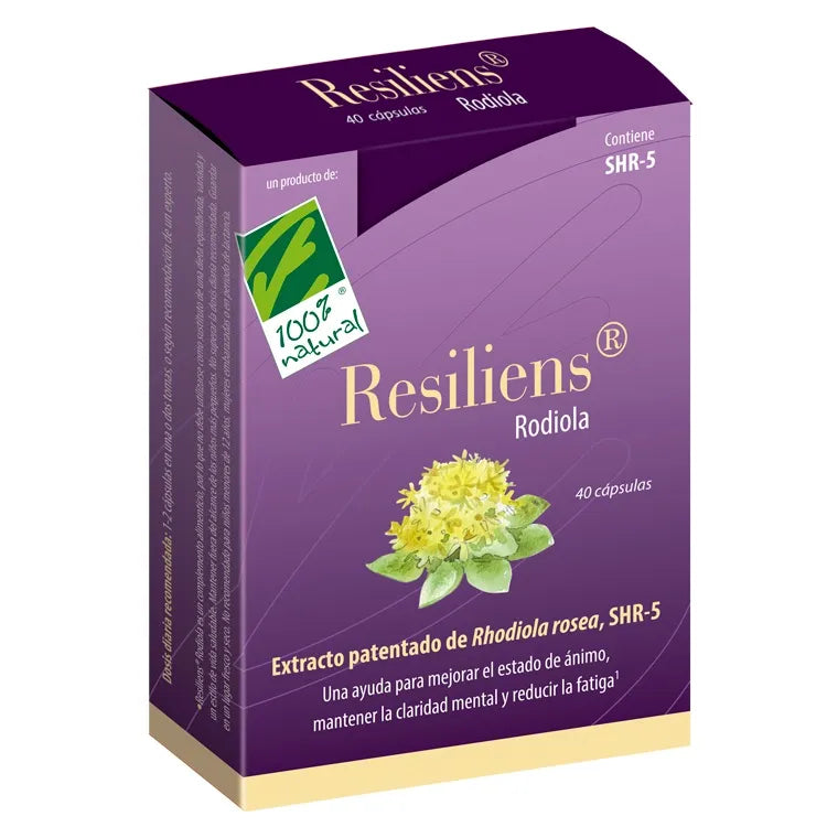 100%natura Resiliens Rhodiola 40 Capsule - Stress e Stanchezza