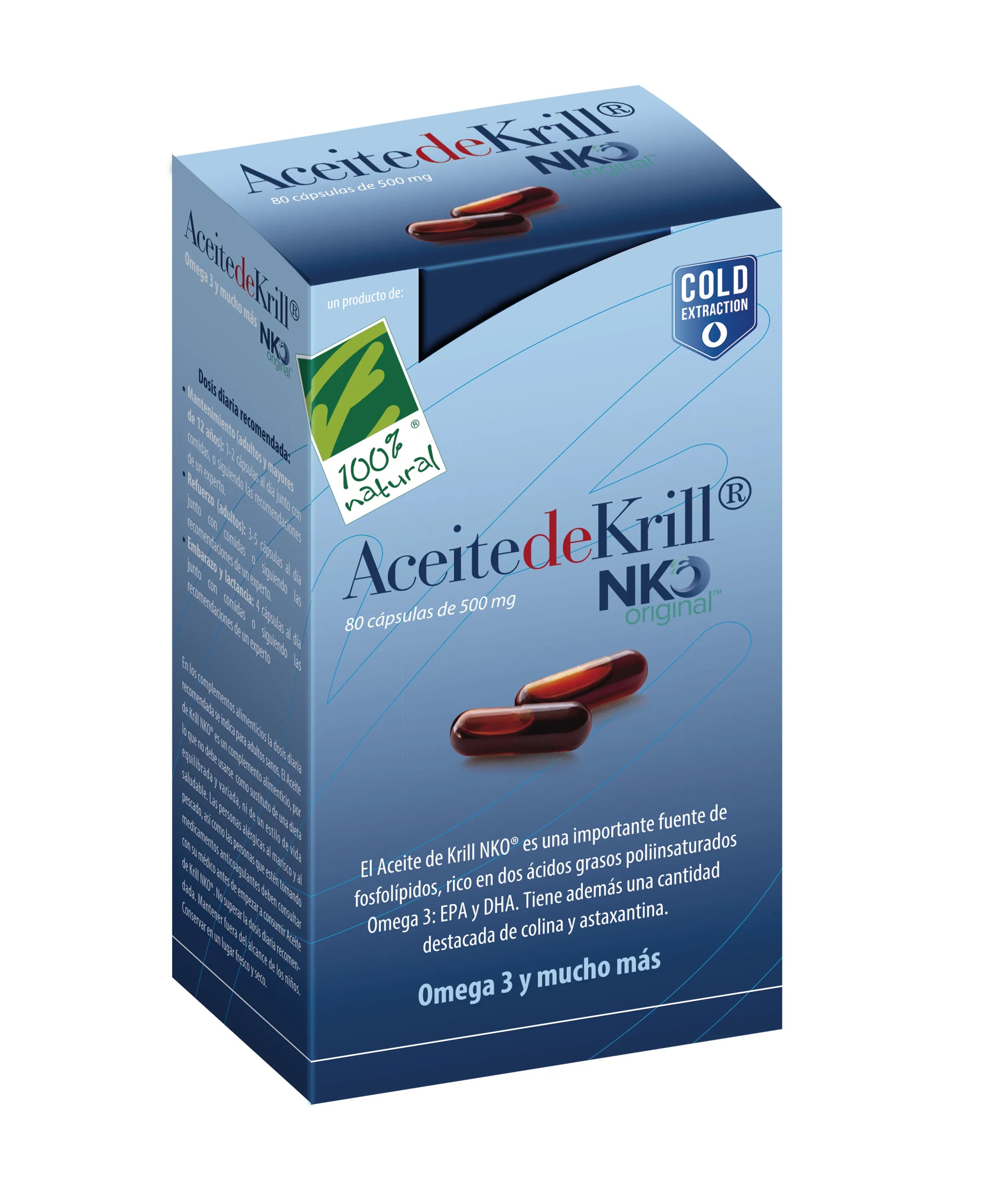 100%natura Olio di Krill NKO 80 Capsule 500 mg