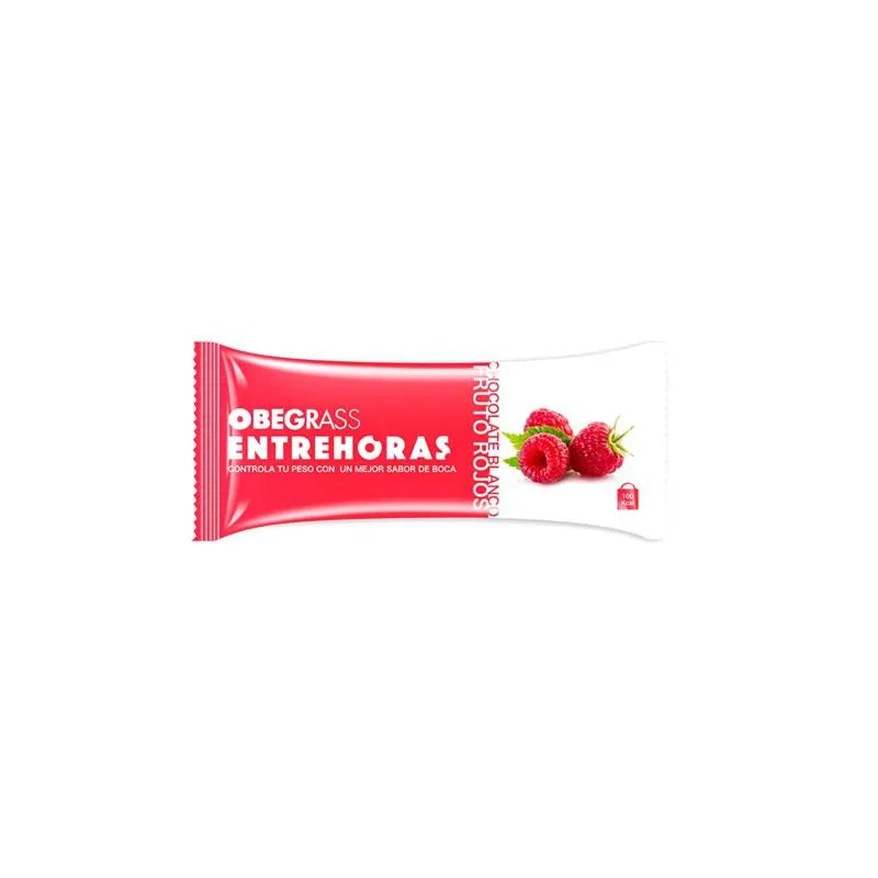 Actafarma Obegrass Barretta Fuori Pasto Cioccolato Bianco Frutti Rossi