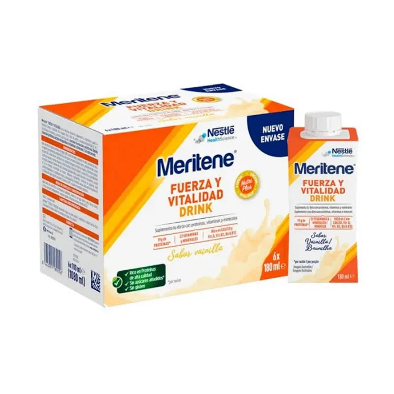 Meritene Forza E Vitalità Bevanda Vaniglia - 6 x 180 ml