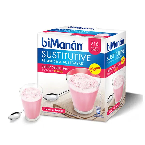 Bimanán Sustitutive Strawberry Shake 5+1 - Integratore Dimagrante