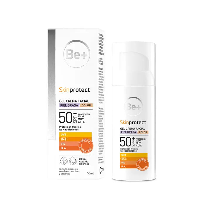 Be+ Skinprotect Gel Viso Colorato per Pelle Grassa Spf50+ 50ml