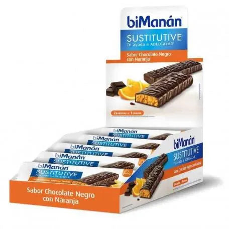 Bimanán Barritas Chocolate con Naranja 24 Unità - Integratore Dimagran
