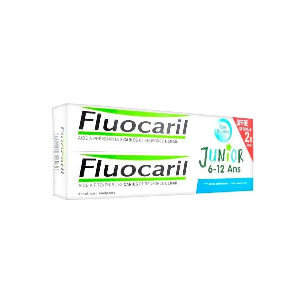 Fluocaril™ Gel Al Sapore Della Gomma Della Confezione Junior 6-12 Anni 2x 75ml