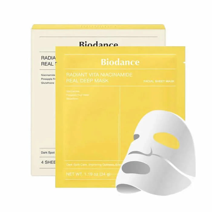 Biodance Radiant Vita Niacinamide Real Deep Mask 4 Pezzi